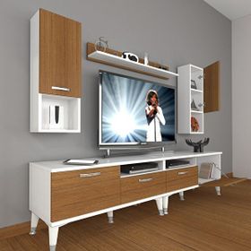Decoraktiv Eko 5200DA Slm Silver Ceviz Beyaz Tv Sehpa Ünitesi