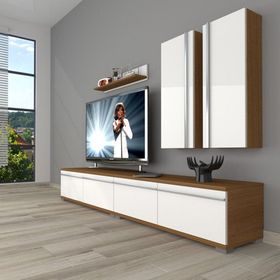 Decoraktiv Eko 5200T Mdf Rustik 200x40x40 cm Beyaz Ceviz Tv Ünitesi