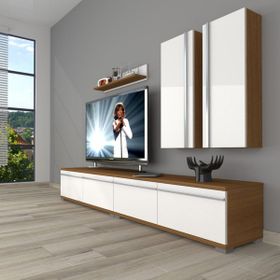 Decoraktiv Eko 5200T Mdf Rustik 200x40x40 cm Beyaz Ceviz Tv Ünitesi
