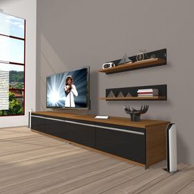 Decoraktiv Eko 5200T Mdf Rustik 200x40x40 cm Ceviz Siyah Tv Ünitesi