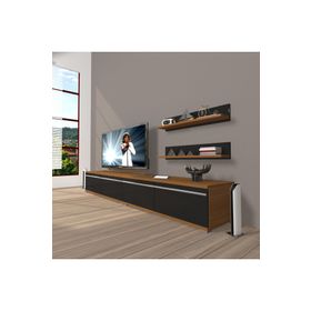 Decoraktiv Eko 5200T Mdf Rustik 200x40x40 cm Ceviz Siyah Tv Ünitesi