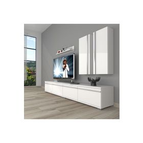 Decoraktiv Eko 5200T Mdf Rustik 200x40x40 cm Parlak Beyaz Tv Ünitesi
