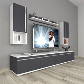 Decoraktiv Eko 5200TA Mdf Beyaz Antrasit Tv Sehpa Ünitesi