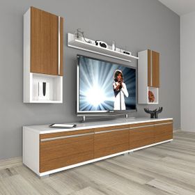 Decoraktiv Eko 5200TA Mdf Beyaz Ceviz Tv Sehpa Ünitesi