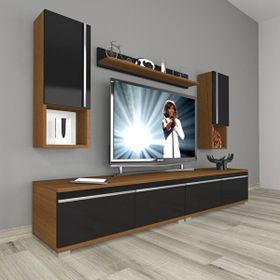 Decoraktiv Eko 5200TA Mdf Ceviz Siyah Tv Sehpa Ünitesi