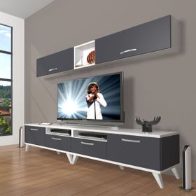 Decoraktiv Eko 5200TA Mdf Retro 200x40x48 cm Beyaz Antrasit Tv Ünitesi