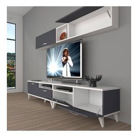 Decoraktiv Eko 5200TA Mdf Retro 200x40x48 cm Beyaz Antrasit Tv Ünitesi