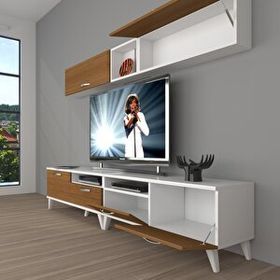 Decoraktiv Eko 5200TA Mdf Retro 200x40x48 cm Beyaz Antrasit Tv Ünitesi