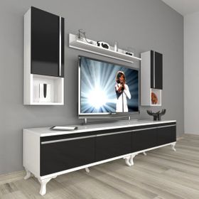 Decoraktiv Eko 5200TA Mdf Rustik 200x40x50 cm Beyaz Siyah Tv Ünitesi