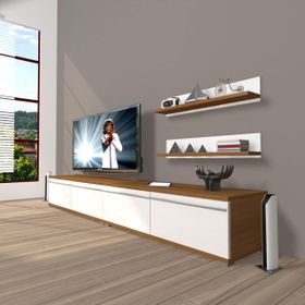 Decoraktiv Eko 5200TA Mdf Tv Ünitesi 200x40x40 cm Beyaz Ceviz Tv Ünitesi