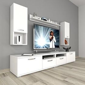 Decoraktiv Eko 5220DA Mdf Parlak Beyaz Tv Sehpa Ünitesi
