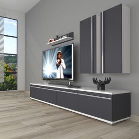 Decoraktiv Eko 5220T Mdf Beyaz Antrasit Tv Sehpa Ünitesi