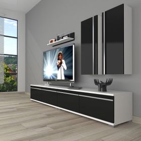Decoraktiv Eko 5220T Mdf Beyaz Siyah Tv Sehpa Ünitesi