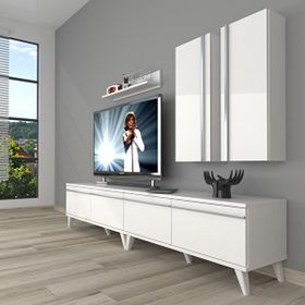 Decoraktiv Eko 5220T Mdf Retro Parlak Beyaz Tv Sehpa Ünitesi