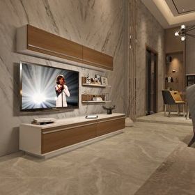 Decoraktiv EKO 5B Mdf Std Ceviz Beyaz Tv Ünitesi