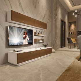 Decoraktiv EKO 5B Slm Std Beyaz Ceviz Tv Ünitesi
