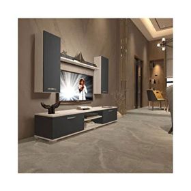 Decoraktiv Eko 5D MDF DVD Beyaz Antrasit Tv Ünitesi