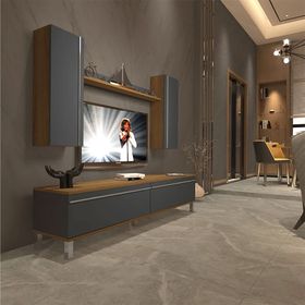 Decoraktiv EKO 5D Mdf Std Pera Antrasit Krom Ayaklı Tv Ünitesi