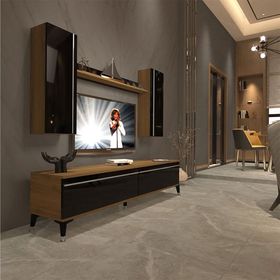 Decoraktiv EKO 5D Mdf Std Pera Siyah Silver Tv Ünitesi