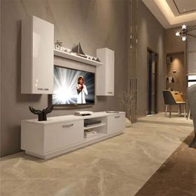 Decoraktiv EKO 5DB Mdf Dvd Parlak Beyaz Tv Ünitesi