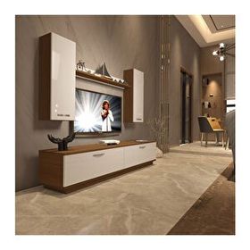 Decoraktiv EKO 5DB Slm Std Ceviz Beyaz Tv Ünitesi