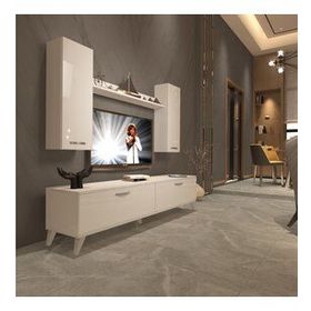 Decoraktiv EKO 5DB Slm Std Ceviz Beyaz Tv Ünitesi