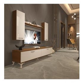 Decoraktiv EKO 5DB Slm Std Ceviz Beyaz Tv Ünitesi