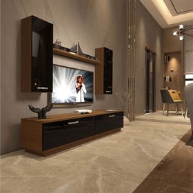 Decoraktiv EKO 5DB Slm Std Ceviz Siyah Tv Ünitesi