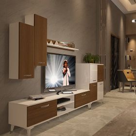 Decoraktiv Eko 6 Mdf Dvd Silver Beyaz Ceviz Tv Sehpa Ünitesi