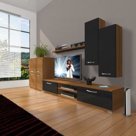 Decoraktiv Eko 6 SLM DVD Ceviz Siyah Tv Ünitesi