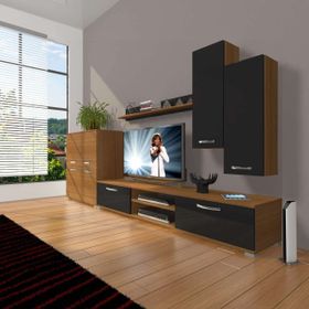 Decoraktiv Eko 6 SLM DVD Ceviz Siyah Tv Ünitesi