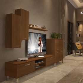 Decoraktiv Eko 6 SLM DVD Krom Ayaklı Naturel Ceviz Tv Ünitesi