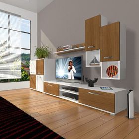 Decoraktiv Eko 6DA Mdf Dvd Beyaz Ceviz Tv Sehpa Ünitesi