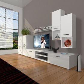 Decoraktiv Eko 6DA Mdf Dvd Parlak Beyaz Tv Sehpa Ünitesi