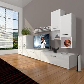 Decoraktiv Eko 6DA Slm Std Parlak Beyaz Tv Sehpa Ünitesi