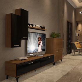 Decoraktiv Eko 6DA Slm Std Silver Ceviz Siyah Tv Sehpa Ünitesi