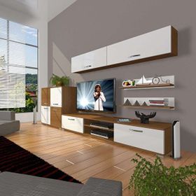 Decoraktiv Eko 6Y Slm Dvd Beyaz Ceviz Tv Sehpa Ünitesi