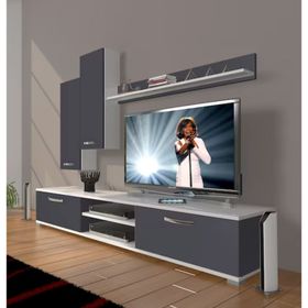 Decoraktiv Eko 7 MDF DVD Ceviz Siyah Tv Ünitesi