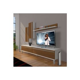 Decoraktiv Eko 7 MDF STD Krom Ayaklı Ceviz Beyaz Tv Ünitesi