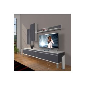 Decoraktiv Eko 7 MDF STD Krom Ayaklı Ceviz Beyaz Tv Ünitesi