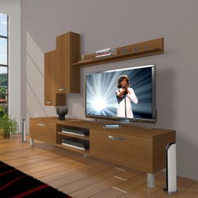 Decoraktiv Eko 7 SLM DVD Krom Ayaklı Naturel Ceviz Tv Ünitesi