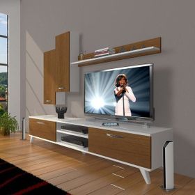 Decoraktiv Eko 7 SLM DVD Retro Ceviz Beyaz Tv Ünitesi
