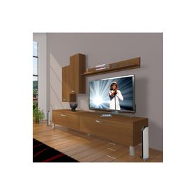Decoraktiv Eko 7 SLM STD Krom Ayaklı Ceviz Siyah Tv Ünitesi