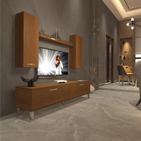 Decoraktiv Eko 7 SLM STD Krom Ayaklı Naturel Ceviz Tv Ünitesi