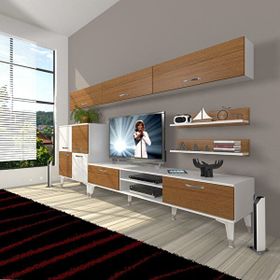 Decoraktiv Eko 8 Mdf Dvd Silver Beyaz Ceviz Tv Sehpa Ünitesi