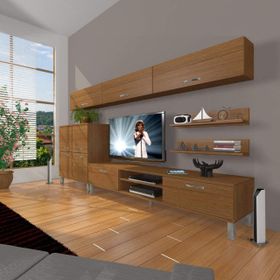Decoraktiv Eko 8 SLM DVD Krom Ayaklı Naturel Ceviz Tv Ünitesi