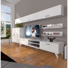 Decoraktiv Eko 8 SLM DVD Retro Ceviz Beyaz Tv Ünitesi