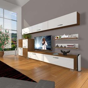 Decoraktiv Eko 8 Slm Std Beyaz Ceviz Tv Sehpa Ünitesi