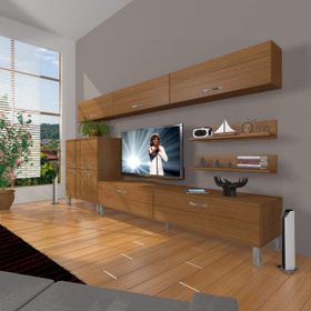 Decoraktiv Eko 8 SLM STD Krom Ayaklı Naturel Ceviz Tv Ünitesi