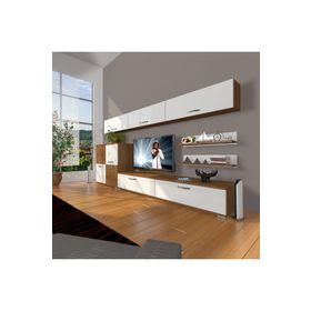 Decoraktiv Eko 8 SLM STD Retro Beyaz Ceviz Tv Ünitesi
